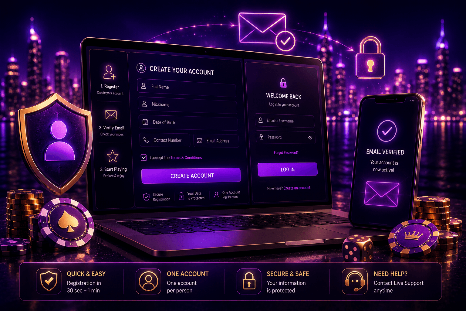 Register and Log In at PlayLive